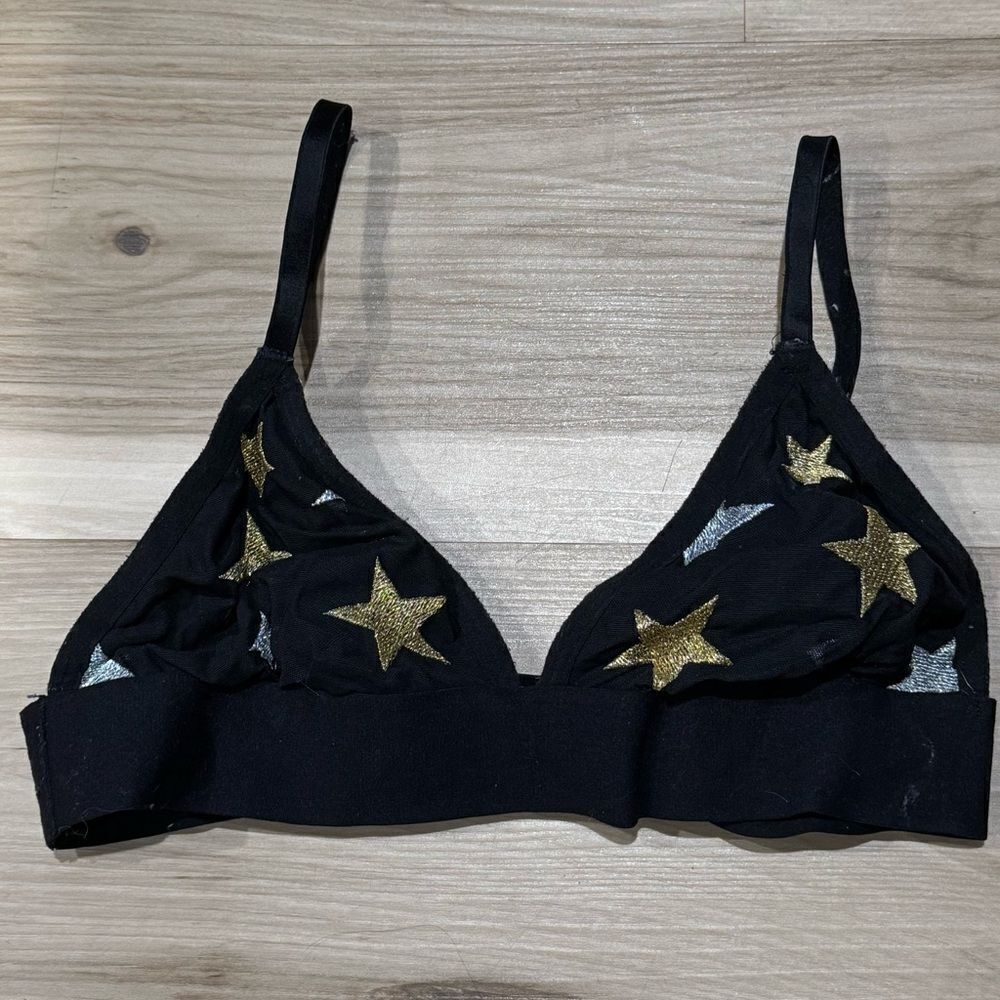 Victoria’s Secret PINK Black Star Bralette Women’s Medium